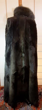 Load image into Gallery viewer, Vintage Coat-Green Suede Sheepskin Shearling Afghan Fox Fur Full Length Full Sweep M/L/XL Cozy Coat Fairy Princess Penny Lane Almost Famous