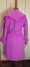 Load image into Gallery viewer, Vintage Coat- 60s Pink Magenta Lilli Ann Convertible Avant Garde Minimalist Career Wrap Evening Wear 2 Way Removable Fox Fur Collar