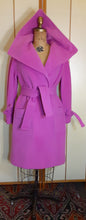 Load image into Gallery viewer, Vintage Coat- 60s Pink Magenta Lilli Ann Convertible Avant Garde Minimalist Career Wrap Evening Wear 2 Way Removable Fox Fur Collar
