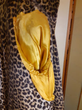 Load image into Gallery viewer, Women&#39;s Vintage Coat- 50&#39;s 60s Swing Wool Yellow Mustard Leopard Printed Hooded Princess Coat Pinup Flexible Size