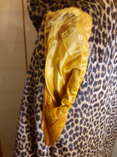 Load image into Gallery viewer, Women&#39;s Vintage Coat- 50&#39;s 60s Swing Wool Yellow Mustard Leopard Printed Hooded Princess Coat Pinup Flexible Size