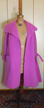 Load image into Gallery viewer, Vintage Coat- 60s Pink Magenta Lilli Ann Convertible Avant Garde Minimalist Career Wrap Evening Wear 2 Way Removable Fox Fur Collar