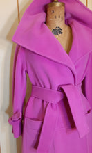 Load image into Gallery viewer, Vintage Coat- 60s Pink Magenta Lilli Ann Convertible Avant Garde Minimalist Career Wrap Evening Wear 2 Way Removable Fox Fur Collar