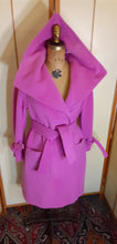 Load image into Gallery viewer, Vintage Coat- 60s Pink Magenta Lilli Ann Convertible Avant Garde Minimalist Career Wrap Evening Wear 2 Way Removable Fox Fur Collar