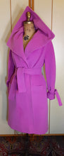 Load image into Gallery viewer, Vintage Coat- 60s Pink Magenta Lilli Ann Convertible Avant Garde Minimalist Career Wrap Evening Wear 2 Way Removable Fox Fur Collar