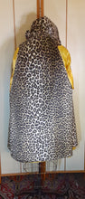 Load image into Gallery viewer, Women&#39;s Vintage Coat- 50&#39;s 60s Swing Wool Yellow Mustard Leopard Printed Hooded Princess Coat Pinup Flexible Size
