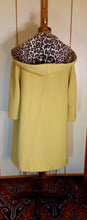 Load image into Gallery viewer, Women&#39;s Vintage Coat- 50&#39;s 60s Swing Wool Yellow Mustard Leopard Printed Hooded Princess Coat Pinup Flexible Size