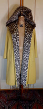 Load image into Gallery viewer, Women&#39;s Vintage Coat- 50&#39;s 60s Swing Wool Yellow Mustard Leopard Printed Hooded Princess Coat Pinup Flexible Size