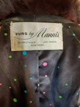 Load image into Gallery viewer, Vintage Mink Coat- 60s 70s Cross Mink Fox Fur Leather Jeweled Belt Black White Piano Key Russian Princess Beverly Hills Las Vegas New York