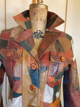 Load image into Gallery viewer, 70s Patchwork Leather Mosaic Jacket Coat Blazer