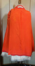 Load image into Gallery viewer, Orange Lilli Ann Curly Mongolian Lamb Coat Assymetrical Wool Bright Orange Small Mod 60s Coat Fall Holiday Winter