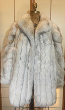 Load image into Gallery viewer, Saga Silver Fox Fur Stroller Spiral Sleeve Thick Luscious Leather Wide Sleeve Flexible Size M/L