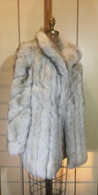 Load image into Gallery viewer, Saga Silver Fox Fur Stroller Spiral Sleeve Thick Luscious Leather Wide Sleeve Flexible Size M/L