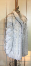 Load image into Gallery viewer, Saga Silver Fox Fur Stroller Spiral Sleeve Thick Luscious Leather Wide Sleeve Flexible Size M/L