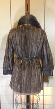 Load image into Gallery viewer, Vintage Coat-- 60s 70s Mink and Leather Coat S/M Mod Jackie Kennedy Mad Men