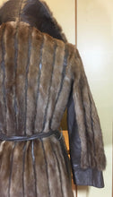 Load image into Gallery viewer, Vintage Coat-- 60s 70s Mink and Leather Coat S/M Mod Jackie Kennedy Mad Men
