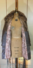Load image into Gallery viewer, Vintage Coat-- 60s 70s Mink and Leather Coat S/M Mod Jackie Kennedy Mad Men
