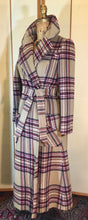 Load image into Gallery viewer, Vintage Coat- 70s Plaid &quot;Burberry&quot; Style Fox Fur Removable Collar Princess Coat Penny Lane Almost Famous Hippy Chic