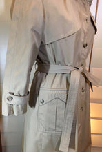 Load image into Gallery viewer, Hooded Canvas Trench Spy Coat Removable Hood and Plaid Lining, Couture Detail M Made in Poland 60s