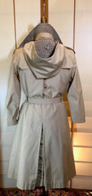 Load image into Gallery viewer, Hooded Canvas Trench Spy Coat Removable Hood and Plaid Lining, Couture Detail M Made in Poland 60s