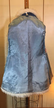 Load image into Gallery viewer, Vintage Women's Coat- 70s Lilli Ann Shearling Blue Suede Fit and Flare Princess Jeweled Afghan Thick Sheepskin S/M Penny Lane Boho Coat
