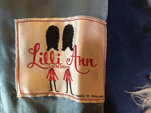 Load image into Gallery viewer, Vintage Women's Coat- 70s Lilli Ann Shearling Blue Suede Fit and Flare Princess Jeweled Afghan Thick Sheepskin S/M Penny Lane Boho Coat