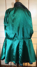 Load image into Gallery viewer, Vintage Women's Coat-70s 80s Dark Green Leather Studio 54 Belted Pinup Cape Coat Jacket Fit Flare Skirt Fit Flare Princess M L XL Trench Spy