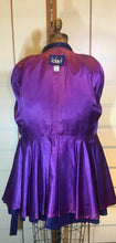 Load image into Gallery viewer, Vintage Women&#39;s Coat- 70s 80s Purple Violet Leather Trench Dress Coat Jacket Studio 54 Fit Flare Spy Length 3/4 Flexible Size Princess