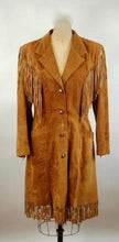 Load image into Gallery viewer, Vintage 70&#39;s 1970s 100% Suede Leather Brown Country Hipster Hippie Western Cowgirl Suede Fringe Medium