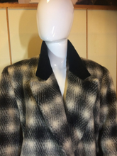 Load image into Gallery viewer, Christian Dior Plaid Coat-- Wool Velvet Coat Large 80s 90s Oversized Streetwear