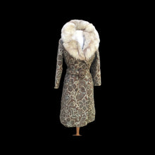 Load image into Gallery viewer, 60’s Tapestry Coat with Fox Fur Trim Carpet Brocade Wool