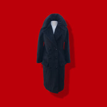 Load image into Gallery viewer, Black Lilli Ann Wool Double Breasted Basic Black Belt Coat