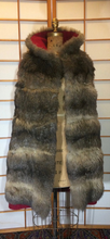 Load image into Gallery viewer, 50s 60s Red Thick Nubby Wool and Fully Lined Fox Fur Swing Coat M/L/XL