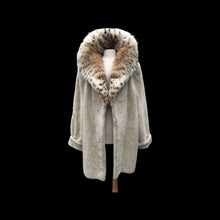 Load image into Gallery viewer, Massive Lynx and Beige Sheared Beaver Cozy Throw Oversized Coat