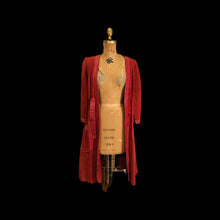 Load image into Gallery viewer, Italian Leather 70’s Red Suede and Snakeskin Coat