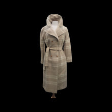 Load image into Gallery viewer, Vintage Pendleton Plaid Beige Neutral Wrap Coat