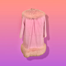 Load image into Gallery viewer, 60s Pink Leather and Fox Fur Coat “Throw and Go” Swing