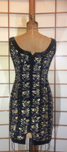 Load image into Gallery viewer, Gold Beaded Dress--Art Deco Vintage Exquisite Hand Beaded Gold and Black Pearl Floral Dress XS/S