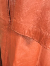 Load image into Gallery viewer, 70’s Butterscotch Leather Trench Coat with Gold Detail Made in Israel