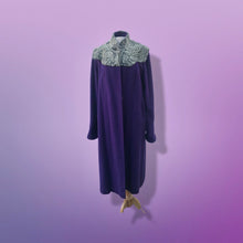 Load image into Gallery viewer, 40’s 50’s Purple Long Boucle Coat with Curly Lamb Fur