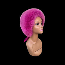 Load image into Gallery viewer, Pink Fox Fur Himalayan Hat Brocade Silk Iridescent