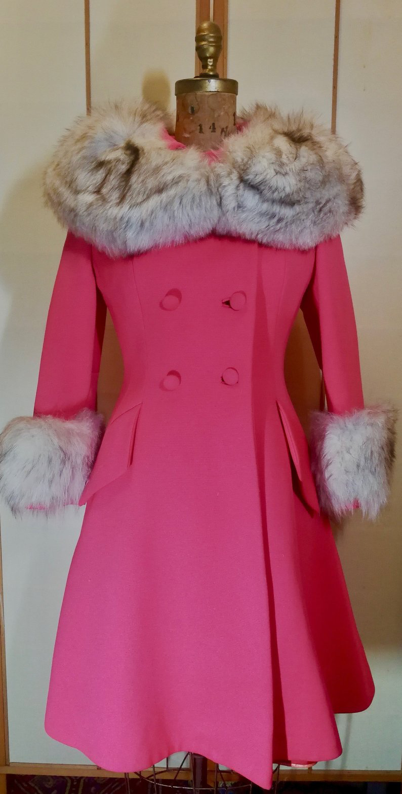 RARE COLLECTIBLE 60S Mod Pink Lilli Ann Vintage Coat- Princess