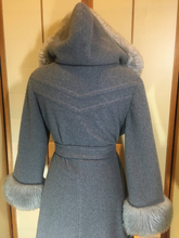 Load image into Gallery viewer, Gray 70s Hooded Princess Fit and Flare Coat S/M