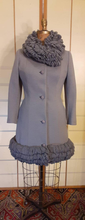 Load image into Gallery viewer, Vintage Lilli Ann Women's 60s Couture Sleek Mod Dress Coat Set Gray Knit Fitted Wool So Mad Men