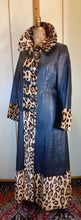 Load image into Gallery viewer, 70s Leopard Faux Print Faux Leather Vegan Mint Condition Coat Toggle Hardware Pinup Hippy Princess