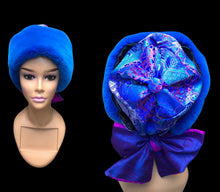 Load image into Gallery viewer, Cobalt Blue Silk and Mink Brocade Hat