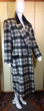 Load image into Gallery viewer, Christian Dior Plaid Coat-- Wool Velvet Coat Large 80s 90s Oversized Streetwear
