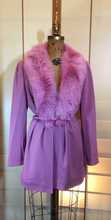Load image into Gallery viewer, Vintage Coat-- Pink Fox Fur Wool Jacket Coat Saks Fifth Ave Neiman Marcus Spring Light Free Size S/M/L