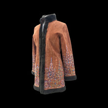 Load image into Gallery viewer, Suede Embroidered Penny Coat with Sherpa