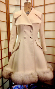 Lilli Ann White Coat Dead Stock Vintage Cream Fit Flare Princess